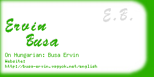 ervin busa business card